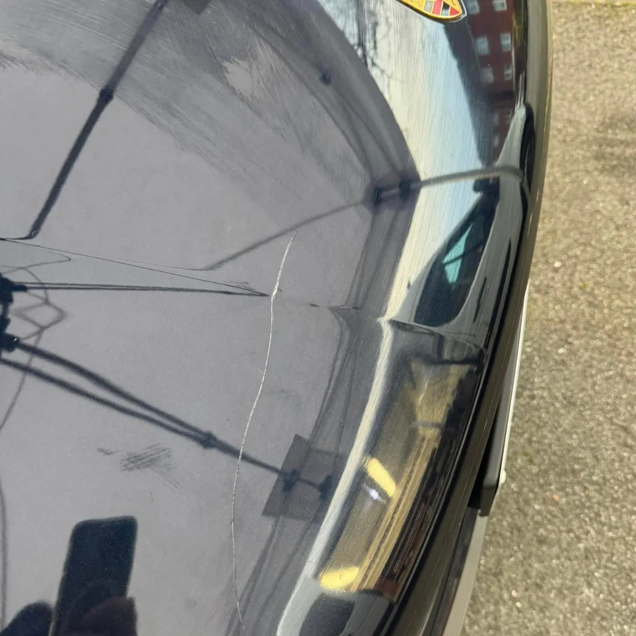 Before image of scratch repair